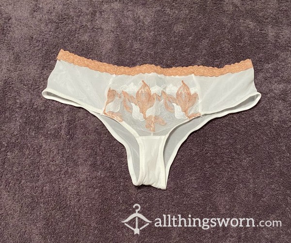 $25 Sheer White Cheeky Panties