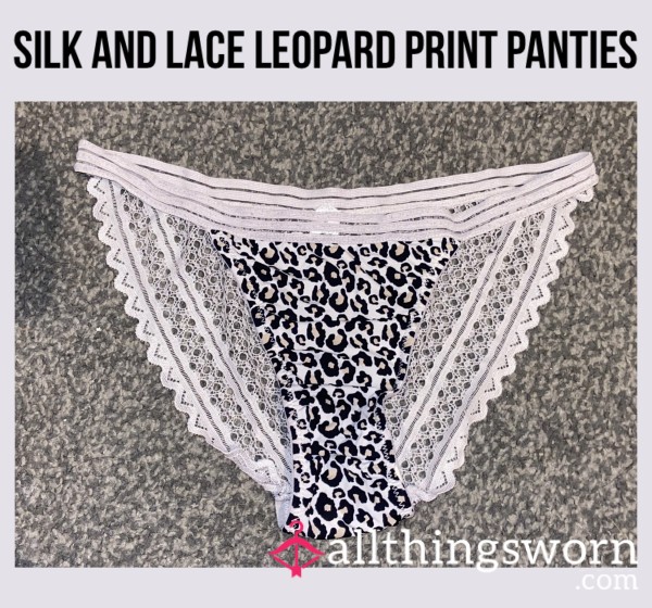 Silk And Lace Leopard Print Panties🐆