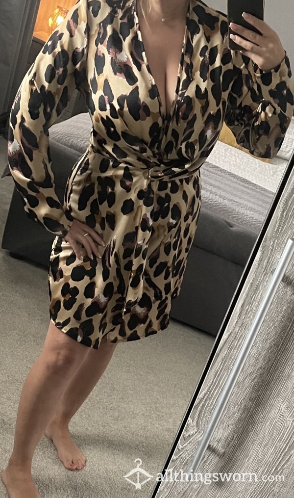 Silk Leopard Print Dress 🤎🧡