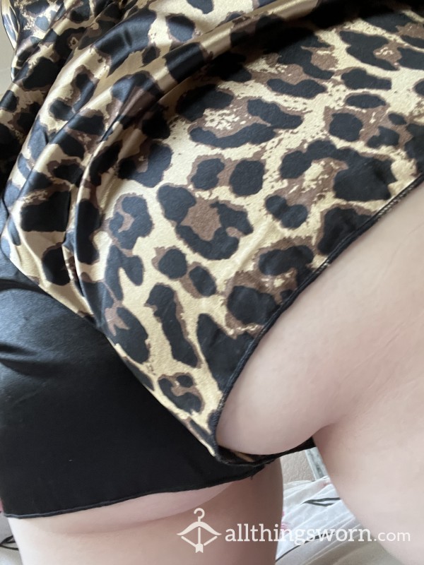 Silky Black And Leopard Pjs. 1 Whole Week Wear