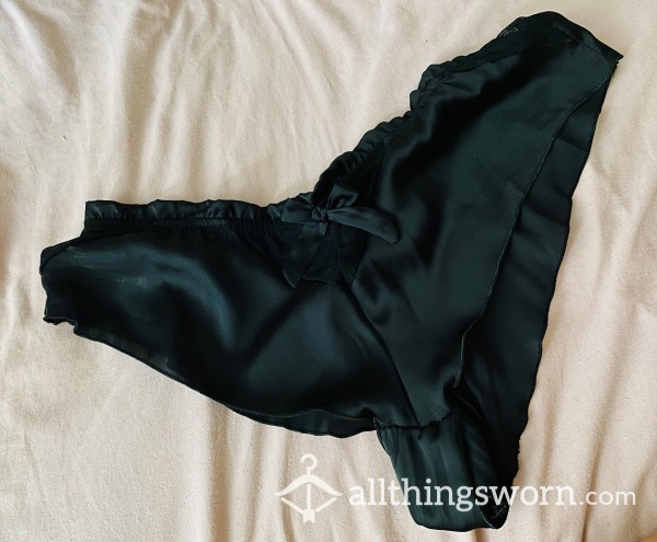 Silky Satin Black Hot Pants