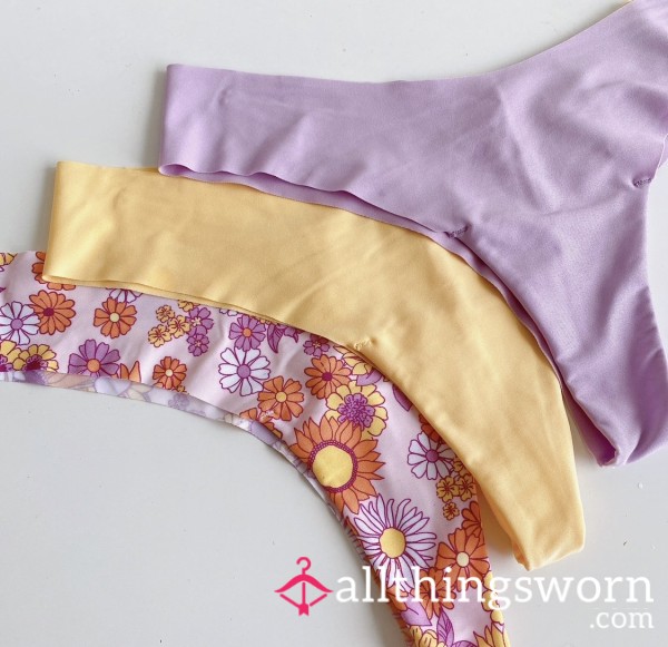 Silky Yellow Flor*l American Thong ( Australian G-string )