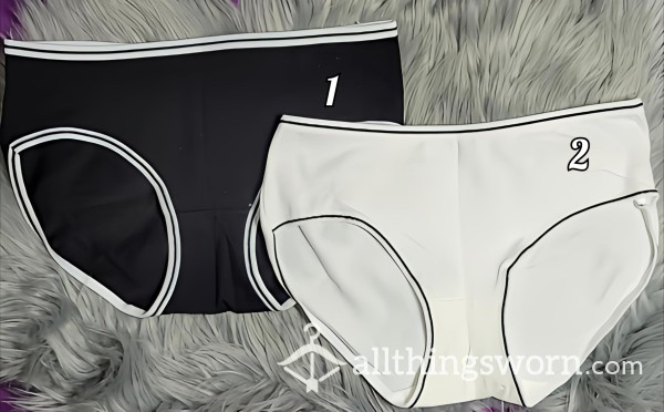 Simple Black And White Cotton Panties