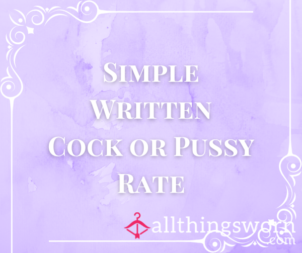 Simple Written D*ck Or Pu**y Rating