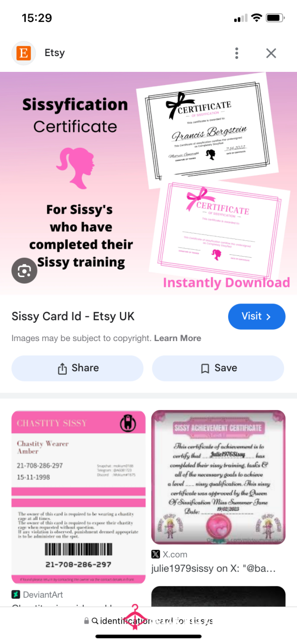 Sissy Certificate By Me!