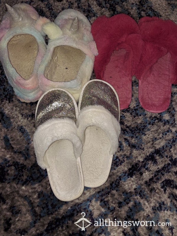 Stinky Worn Slipper Bundle!! SIZE 9-12