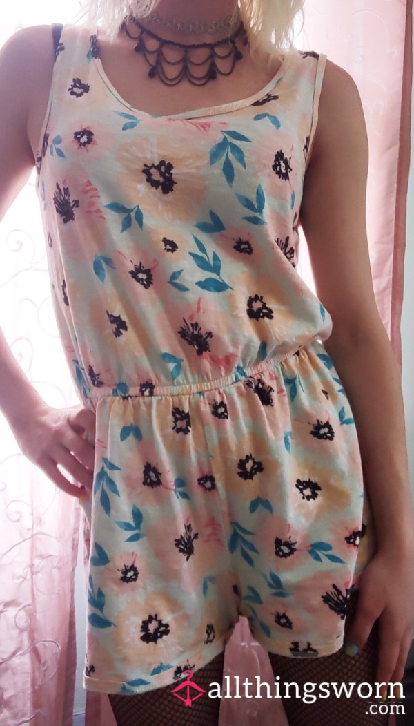 Small Flor*l Romper Well Worn And Used