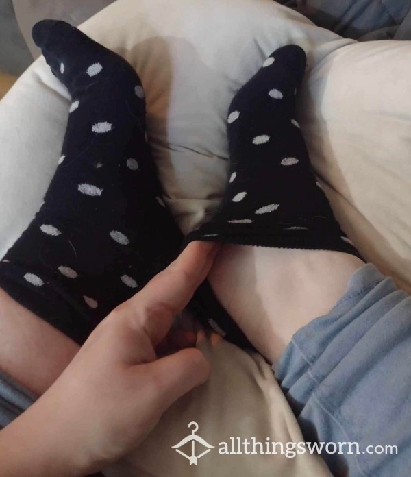 Smelly Polkadot Black Socks