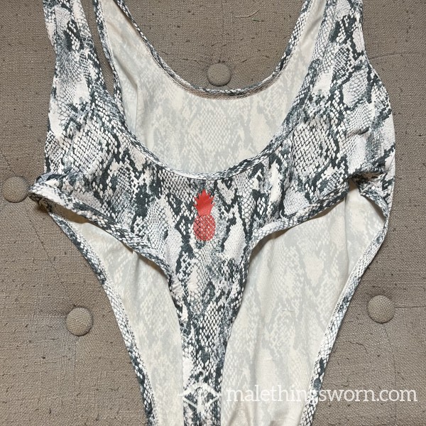 Snake Print JJ Malibu Thong Bodysuit