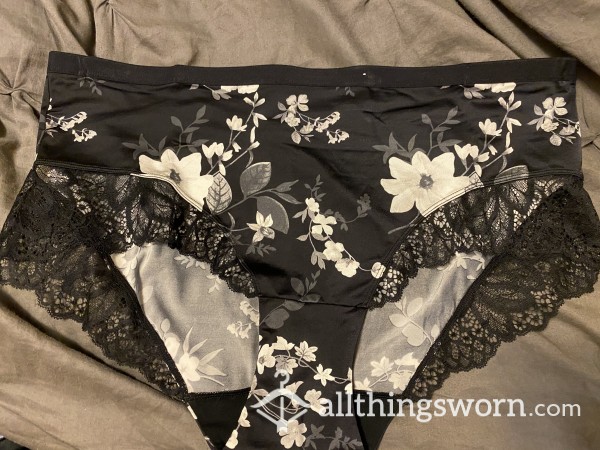 Soft And Silky Black Flor*l Brief - My First Listing