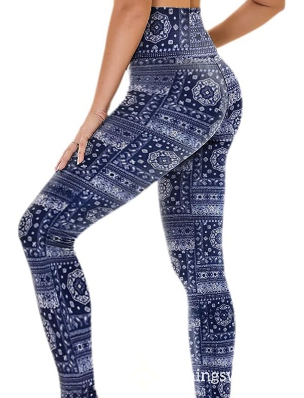 Soft Blue Polyester Leggings