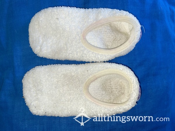 Soft White Plush Fluffy House Slippers