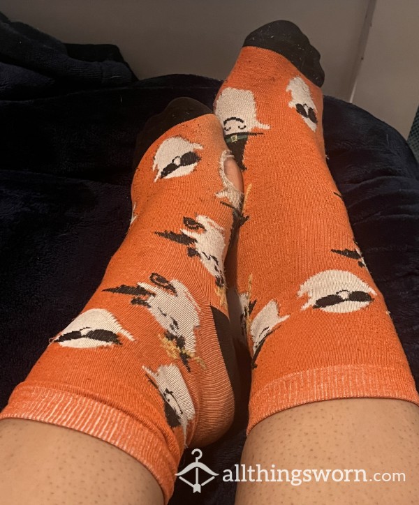 Sp**ky Ghost Orange Socks