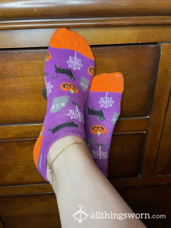 Sp**ky Purple Halloween Socks