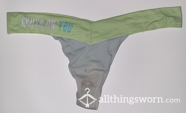 Teenage Stained "Crush On You" Green/blue Thong