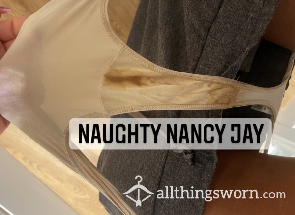 Stained Pu**y & A** Scented Nude Thong For Hardcore Panty Lovers ❤️‍🔥