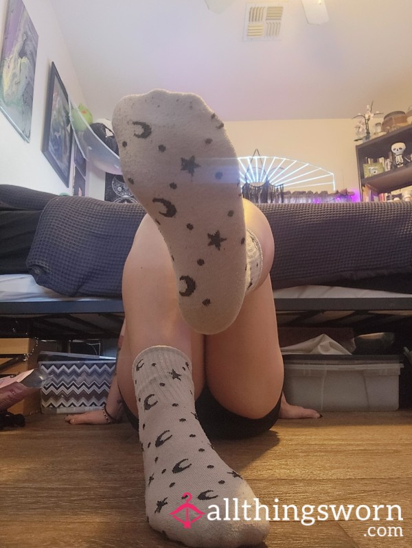 Starry White Crew Socks 24hr Wear