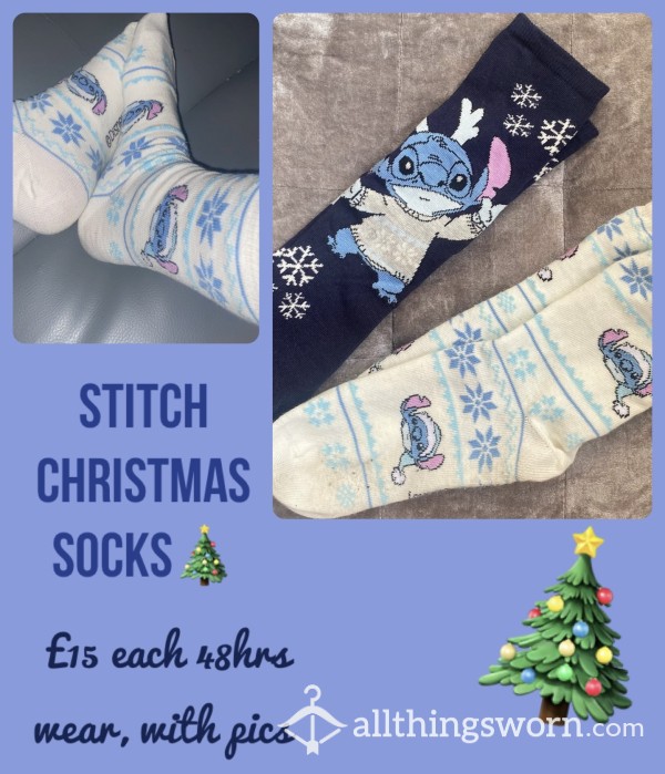 St*tch Christmas Socks🎄| £15 Each| 48hrs Wear & Proof Of Wear Pics🧦