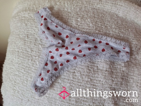 Strawberry Cotton Thong Xs