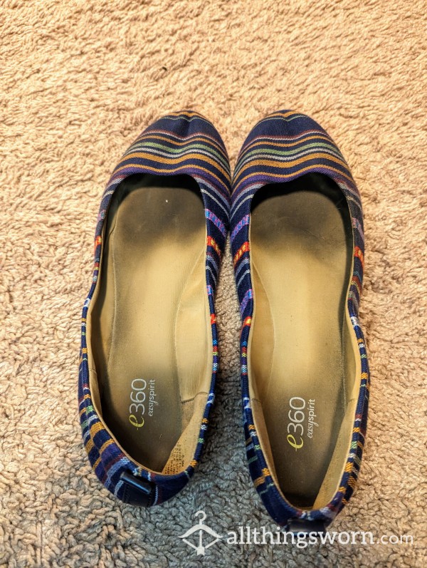 Striped Blue Flats