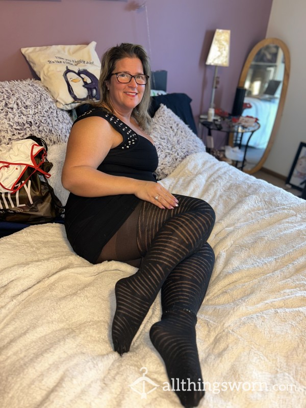 Stripped Black Pantyhose