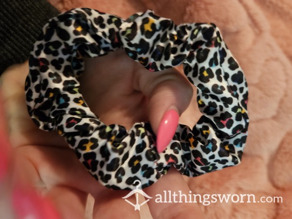 Stuffed Silk Animal Print Scrunchy