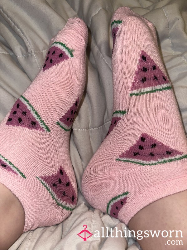 Summer Watermelon Pink Socks (goth Girl)