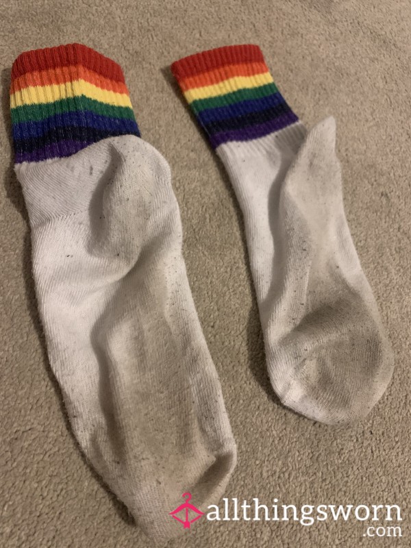 🌈👣Super Stinky Rainbow Gym Socks👣🌈