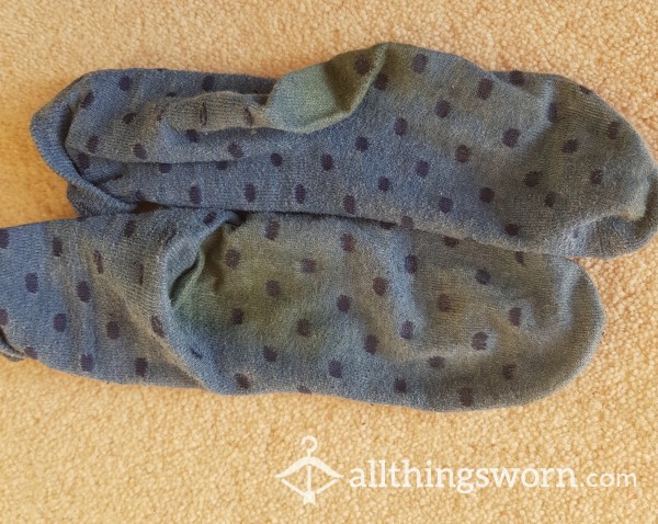 Sweaty Blue Polka Dot Socks 48 Hour Wear