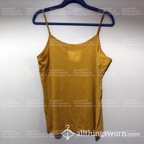 Sweaty Tank Top [Mustard Yellow]: Back Sweat, Under Boob, And Armpits