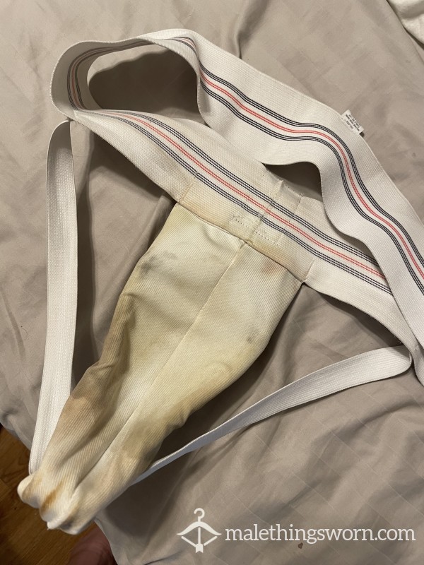 ***SOLD*** XL Sweaty, Used Up, Musky, Pi*s Stained Jock And Cup