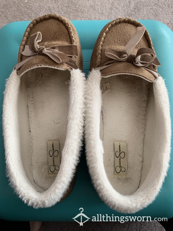 Well Worn Moccasin Slippers