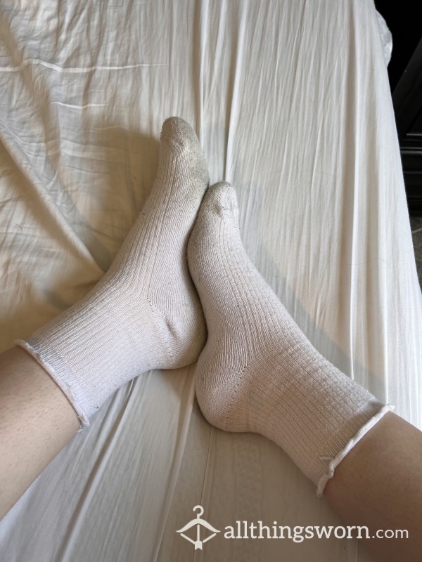 Sweaty White Ankle Socks