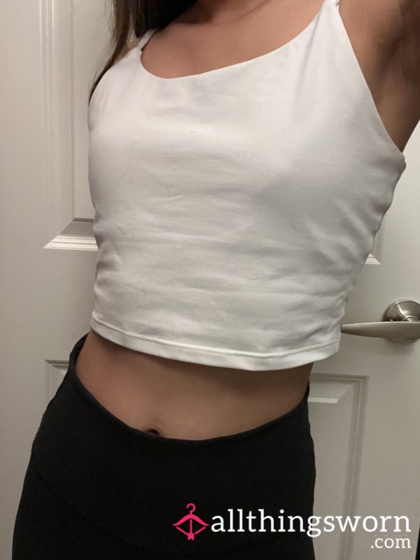 Sweaty White Gym Top