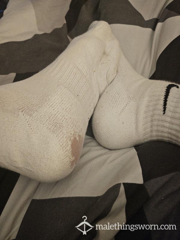 Sweaty White Well Worn Nike Socks