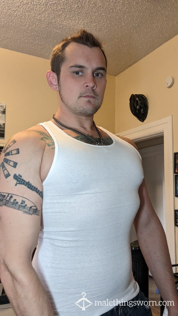 Sweaty White Wife Beater