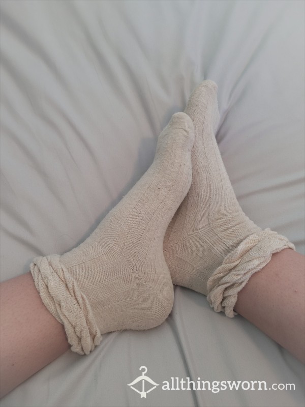 Tan Frilly Socks