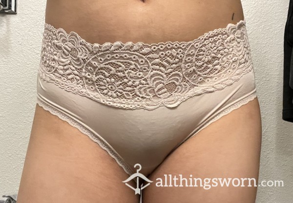 Tan Lace Granny Panties