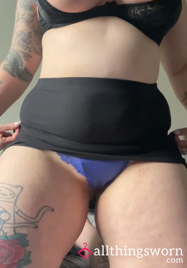 Tease, Short Skirt, Satin Thong & Di**o Play