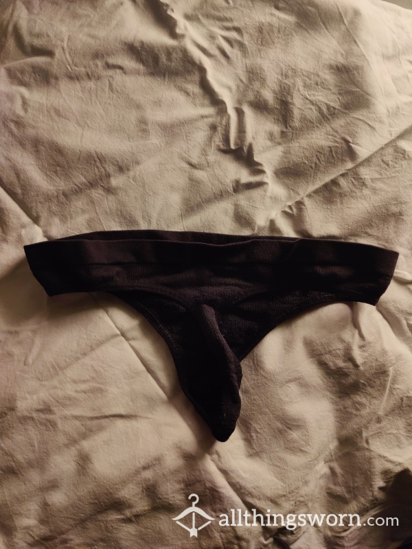 Thick Cotton Black Thong