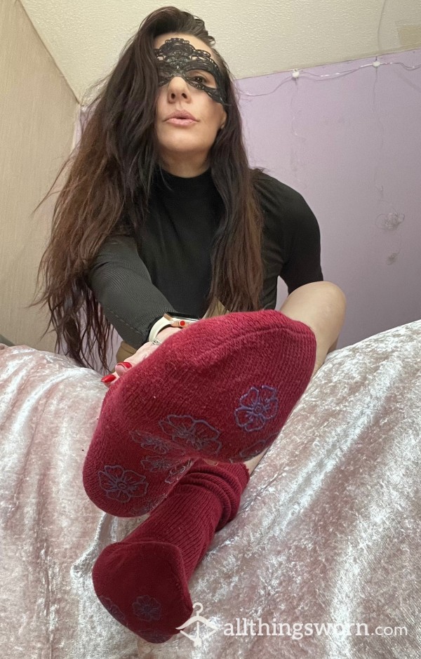 Thick Worn Red Socks