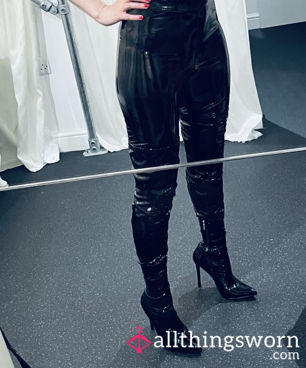 Thigh High Black Pvc Boots