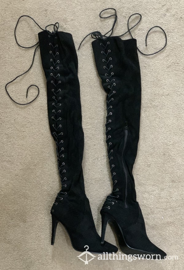 Thigh High Heeled Boots