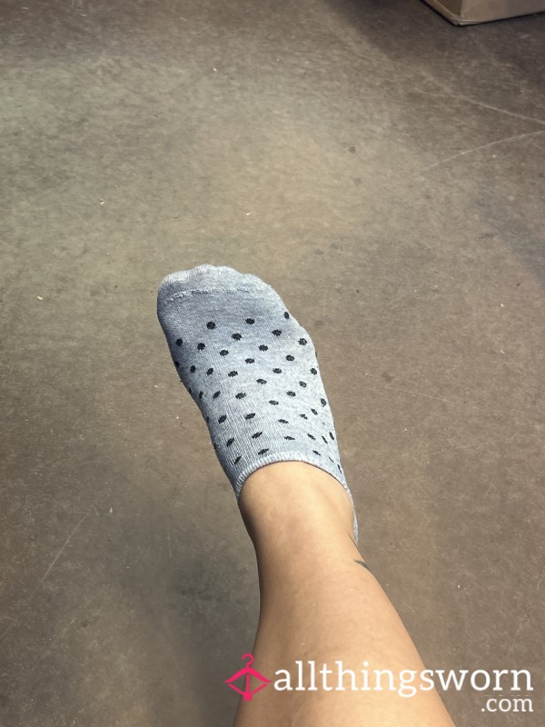 Thin Grey Polka Dot Socks