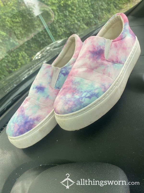 Tye Dye Platform Flats