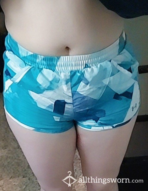 Underarmor Geometric Teal Short Shorts XS