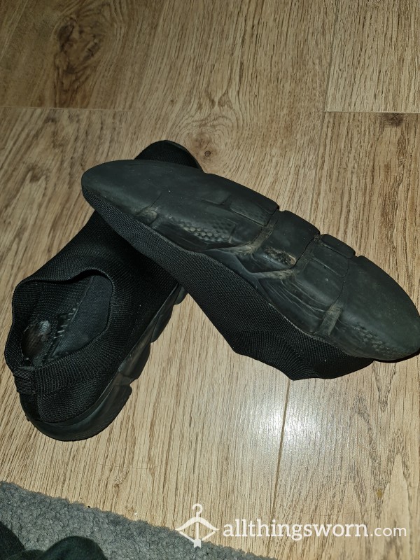 Used Black Slip On Trainers