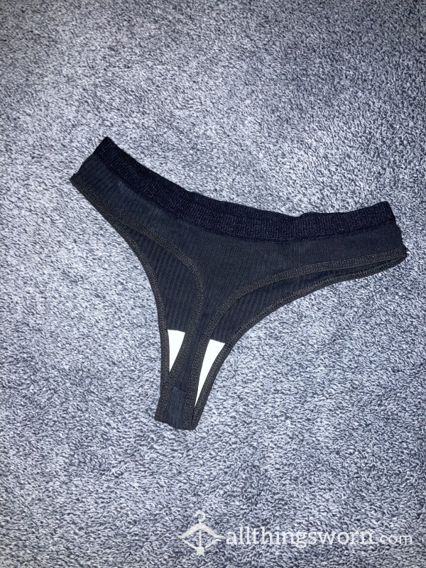 3 Days Worn Black Thongs