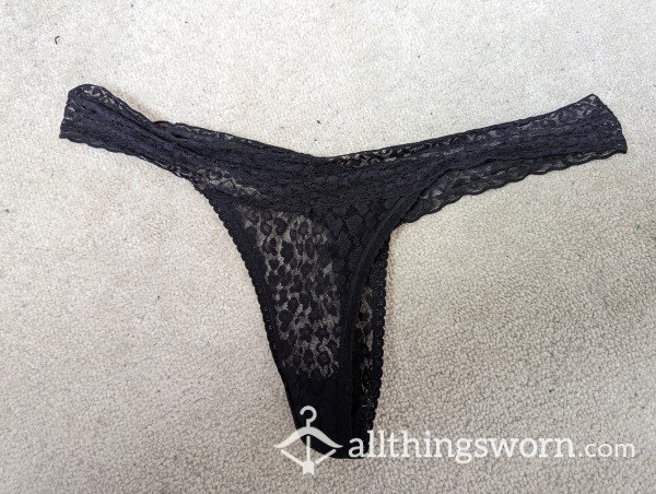 Used Black, Well-worn Thong