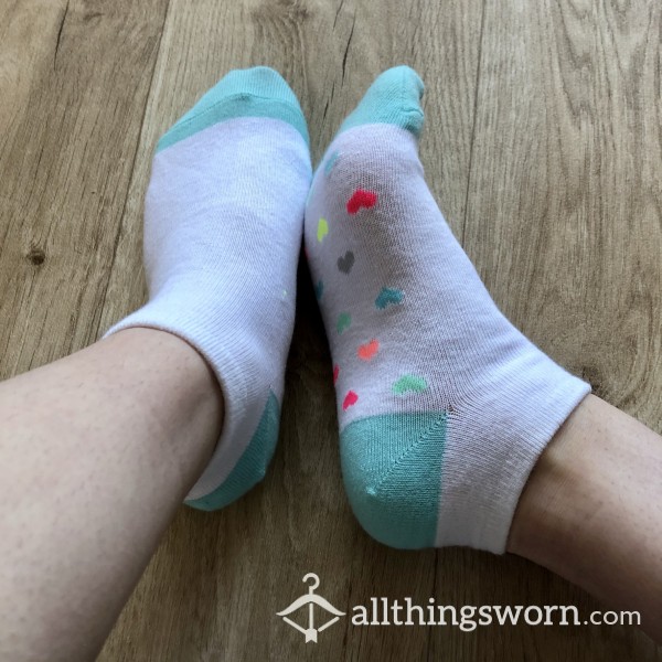 Used Blue Heart Ankle Socks